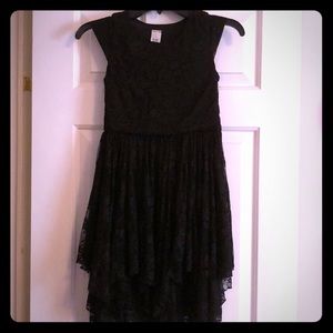 lace overlay cap sleeve girls dress